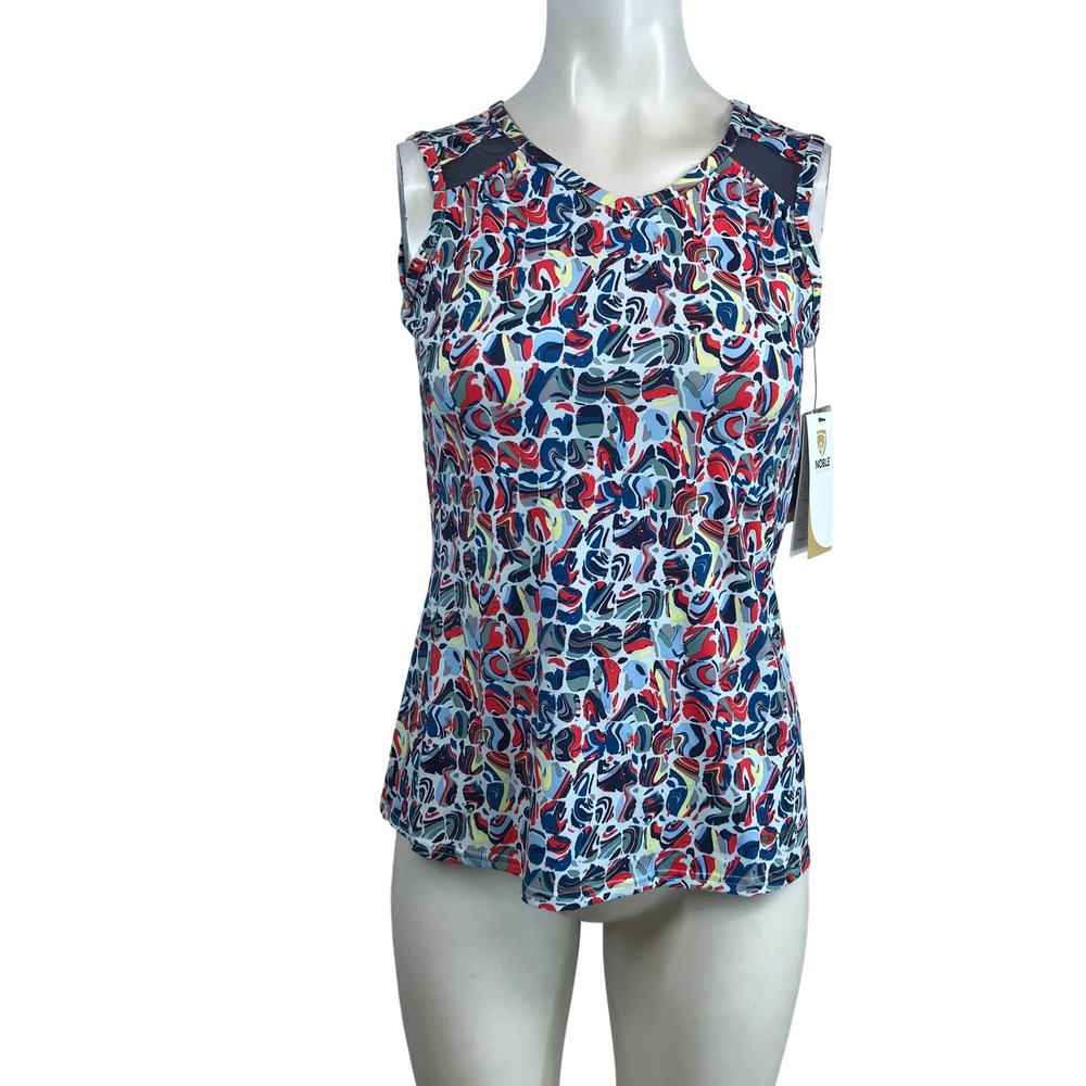 Noble‎ Equestrian Women XS Sleeveless Performance Top Abstract Mesh Back New